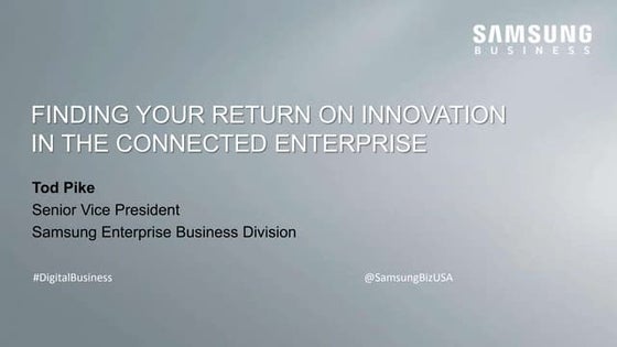 Finding Your Return on Innovation in the Connected Enterprise