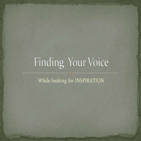 Finding  your voice in a mini series