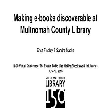 Cataloging & Metadata for Ebooks