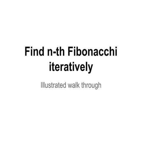 Find n th fibonacci iteratively - illustrated walkthrough