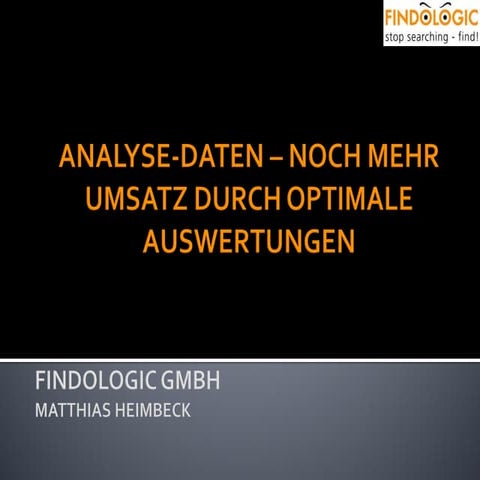 Findologic-Webinar Analyse-Daten – Noch mehr Umsatz durch optimale Auswertung...