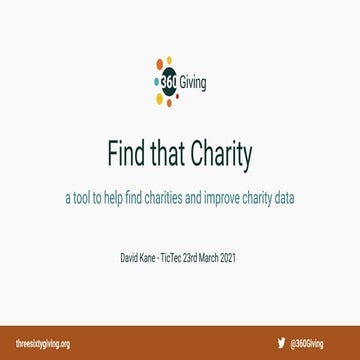 Find that Charity: a tool to help find charities and improve charity data - D...