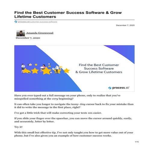 Find the Best Customer Success Software & Grow Lifetime Customers