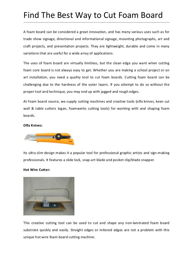 Find The Best Way to Cut Foam Board