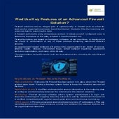 Find the key features of an advanced firewall solution