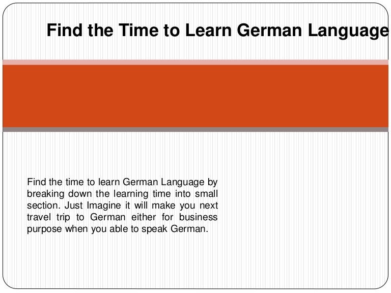 Find the time to learn german language