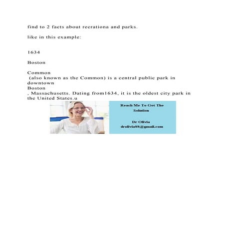 find to 2 facts about recrationa and parks.like in this example.docx