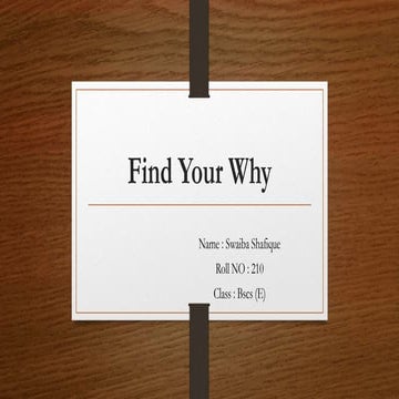 Find your why