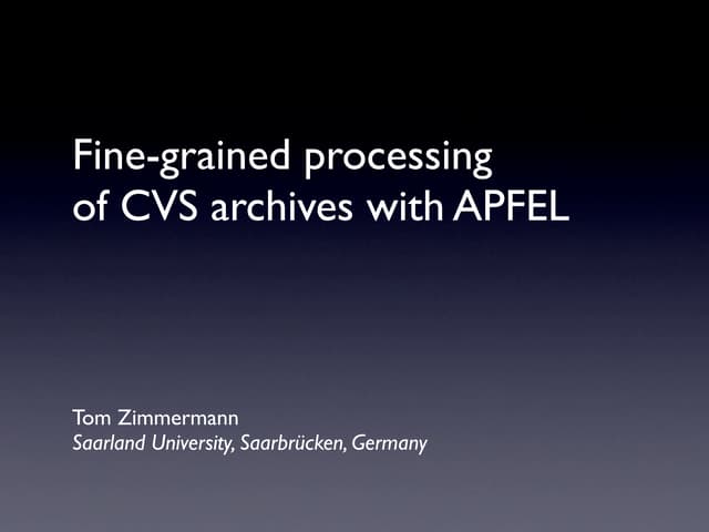 Fine-grained Processing of CVS Archives with APFEL