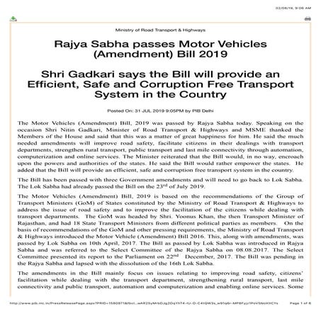 Traffic fines 2019 - India