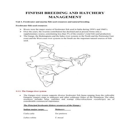 Finfish breeding and hatchery management pdf