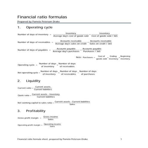 Fin formulas