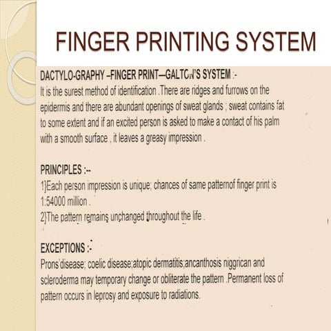 Finger printing