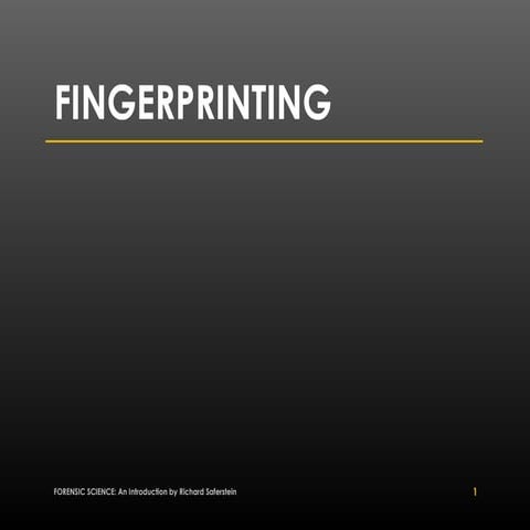 Fingerprint - Everything You Need To Know About Fingerprints | PPTX