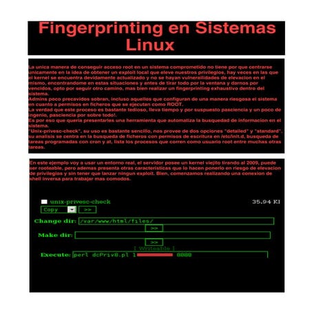 Fingerprinting en linux con  unix_privesc_check