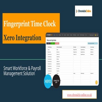 Fingerprint Time Clock Xero Integration for Smart Payroll Management | PPTX