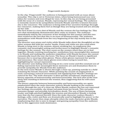 Fingersmith analysis