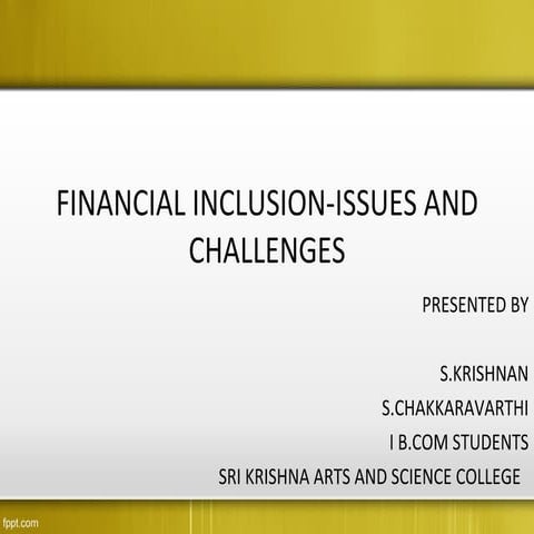 Financial inclusion ppt(1) | PPT