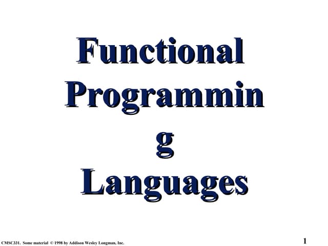 functional programming language of pcpf subject