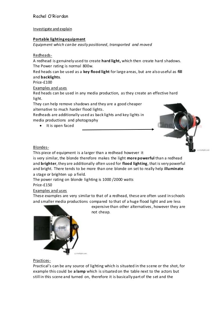 Finished lighting essay