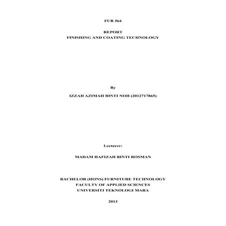 Finishing and coating 