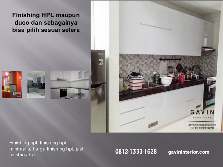 Finishing hpl  untuk lemari dapur  minimalis 