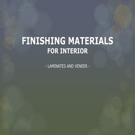 LAMINATES AND VENEER