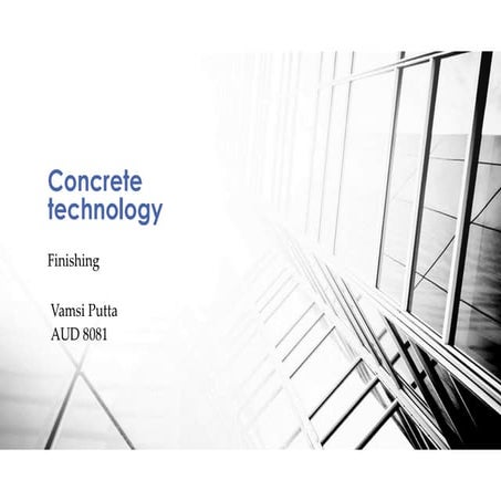 Finishing process of concrete