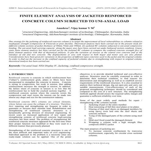 Finite element analysis of jacketed reinforced concrete column ...