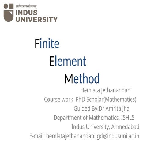 Finite Element method for engineering problrms | PPTX