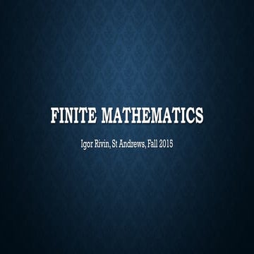 Finite mathematics