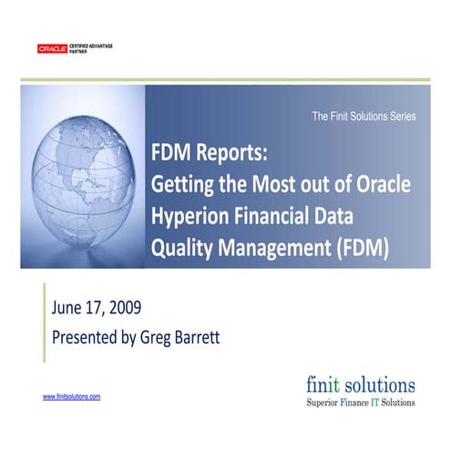 Finit solutions   getting the most out of fdm - fdm reports webinar