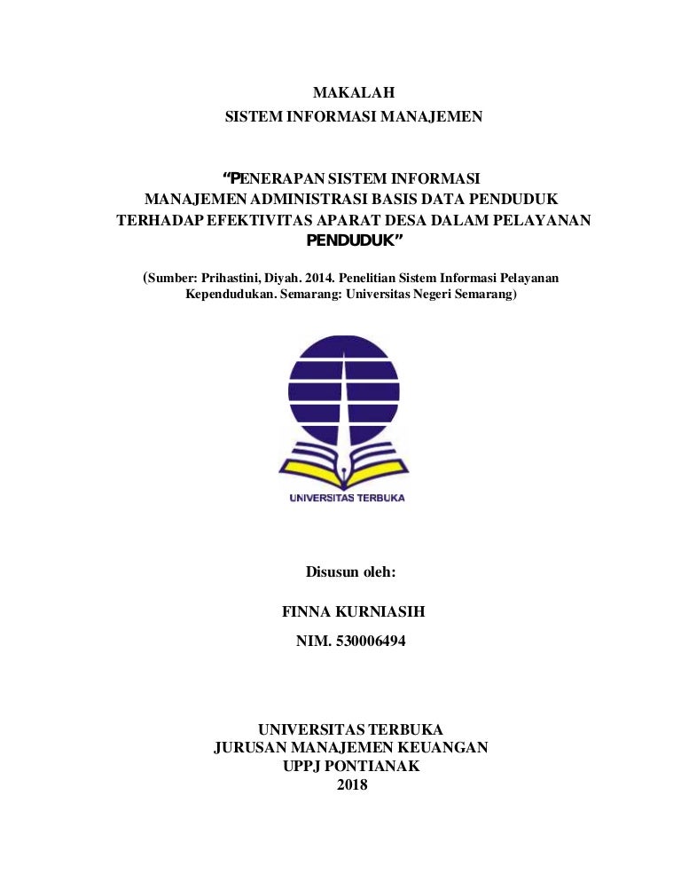 Contoh Makalah Sistem Informasi Manajemen Keuangan Contoh Makalah Sistem Informasi Manajemen Keuangan