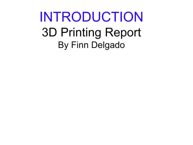 Finn delgado 3 d printing report