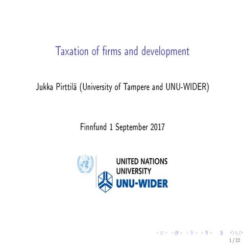 Taxation of firms and development