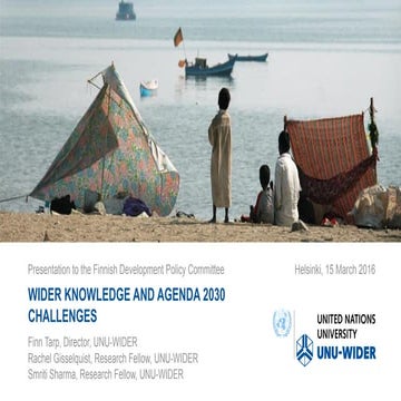 WIDER knowledge and Agenda 2030 challenges