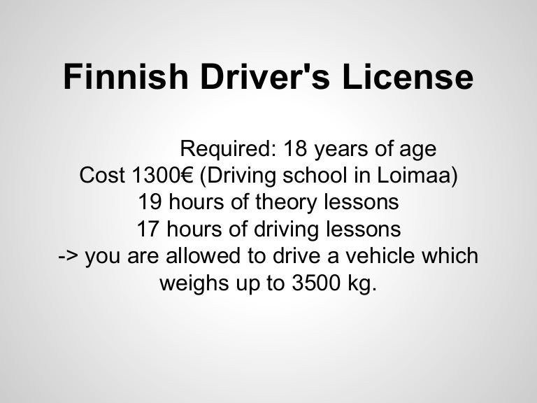 Finnish driving license, finland