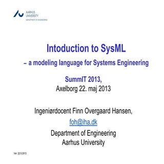 Introduction to SysML af Finn Overg...