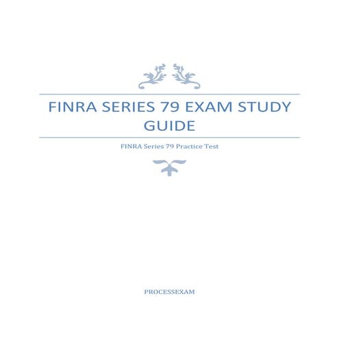 FINRA Series 79 Certification Exam Study Guide | PDF