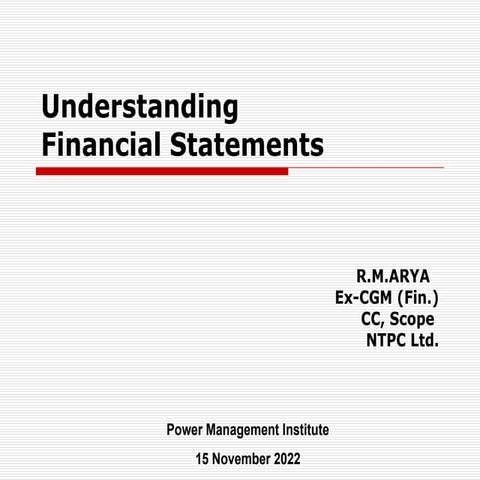 Fin Stmnts Overview for the non finance persons .ppt