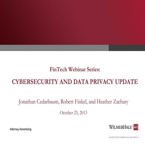 Cybersecurity and Data Privacy Update