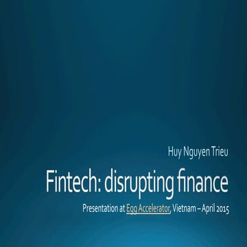 Fintech: Presentation at Egg Accelerator in Vietnam