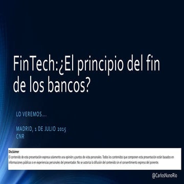 FinTech: ¿El principio del fin de los bancos?