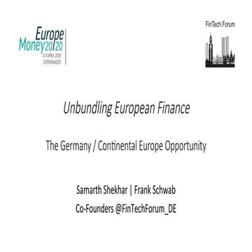 FinTech Forum @Money2020 Europe | 4th April 2016, Copenhagen
