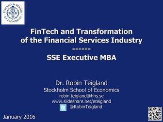 Fintech and Transformation of the Financial Services Industry