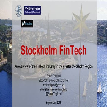 FinTech in Stockholm 2015 - DI FinTech Conference