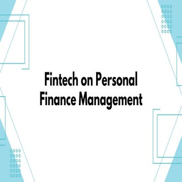 The Impact of Fintech on Personal Finance Management