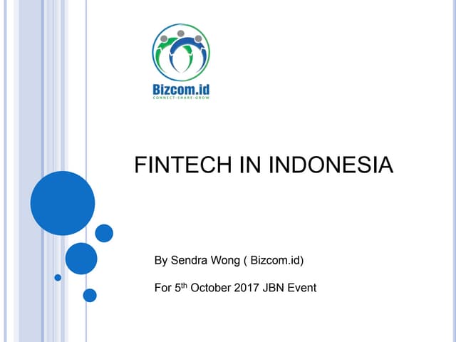 Sendra Wong - Fintech Development In Indonesia