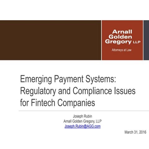 Fintech regulations presentation