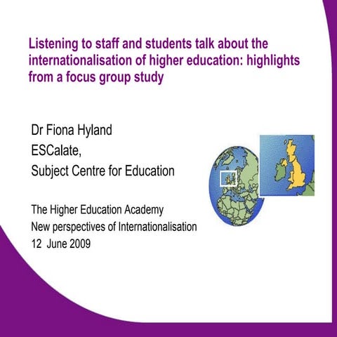 Listening to staff and students talk about the internationalisation of higher...
